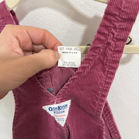 Osh Kosh Vintage Corduroy Pink Overalls 4T - Picture 5 of 6